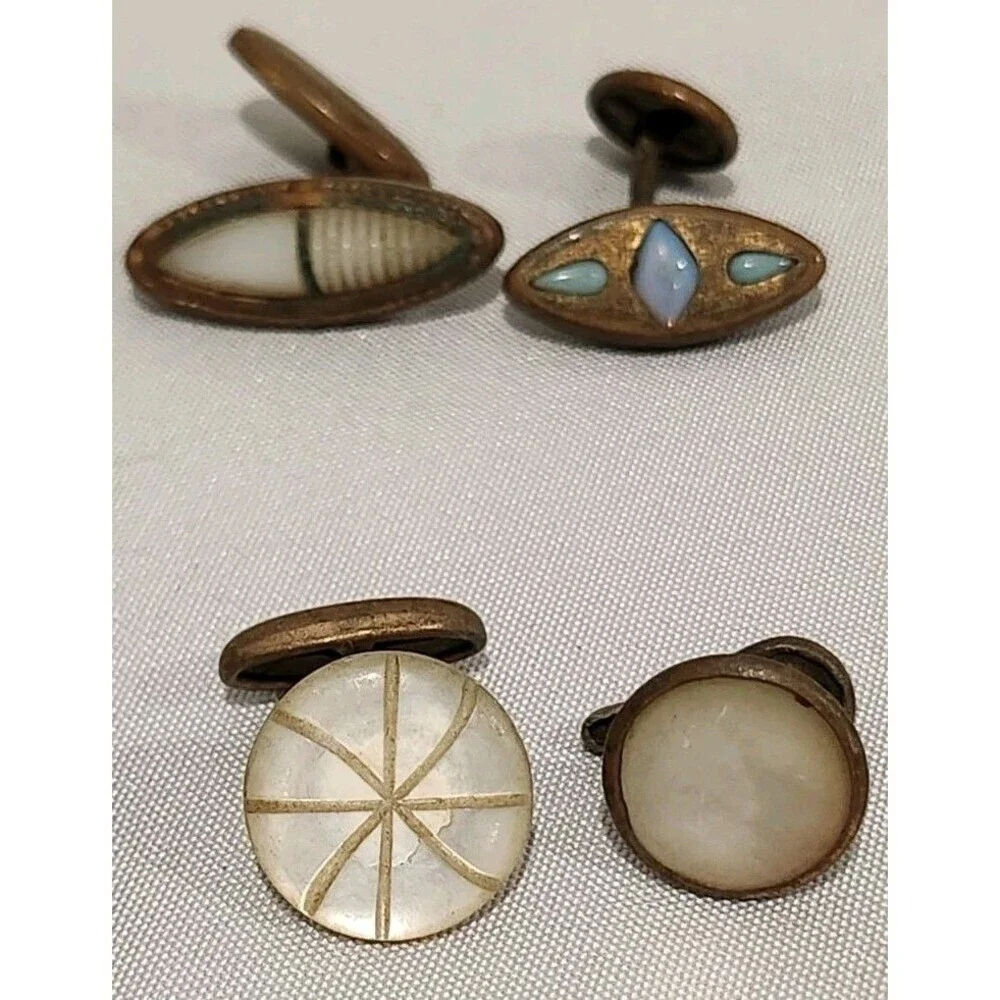 Lot Of Assorted Vintage Metal Cufflinks 10 Pieces